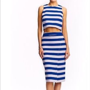 Nicole Miller Poppy Striped 2-piece midi dress set